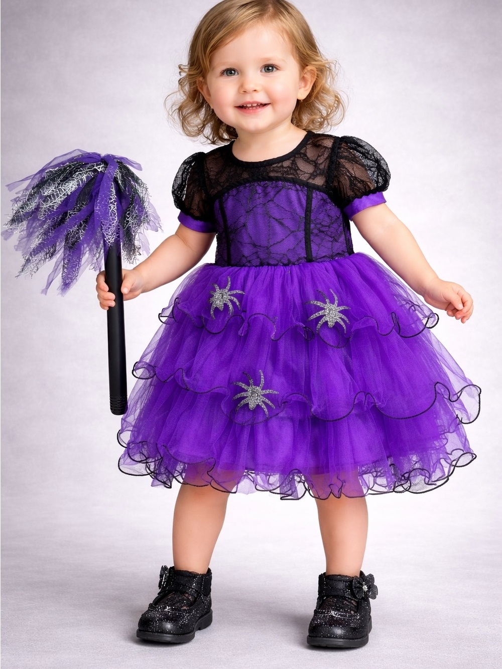 Purple Spider Tulle Halloween Dress - Kids Costume